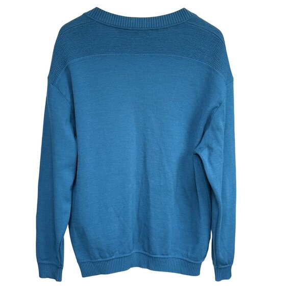 St. Croix Shop Blue Wool Cardigan Sweater Button Front Vintage Mens Size Large - Picture 2 of 8